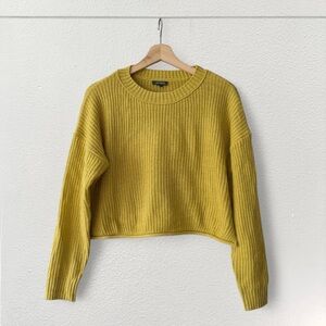 Cropped Knit Yellow Sweater
